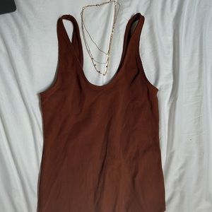 Abercrombie Scoop Neck Brown Bodysuit